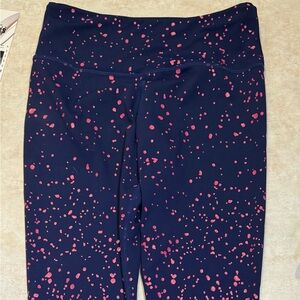 Zyia Navy and Pink Splatter Leggings